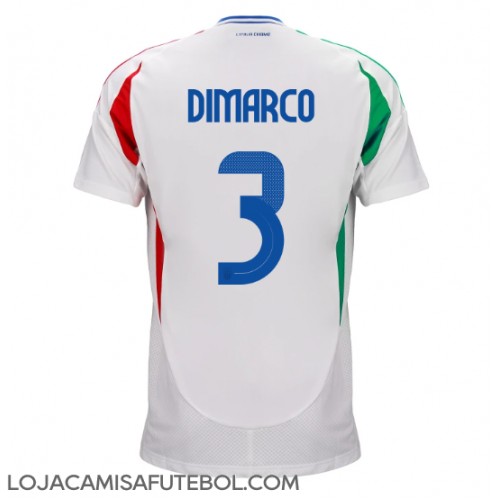 Camisa de Futebol Itália Federico Dimarco #3 Equipamento Secundário Europeu 2024 Manga Curta